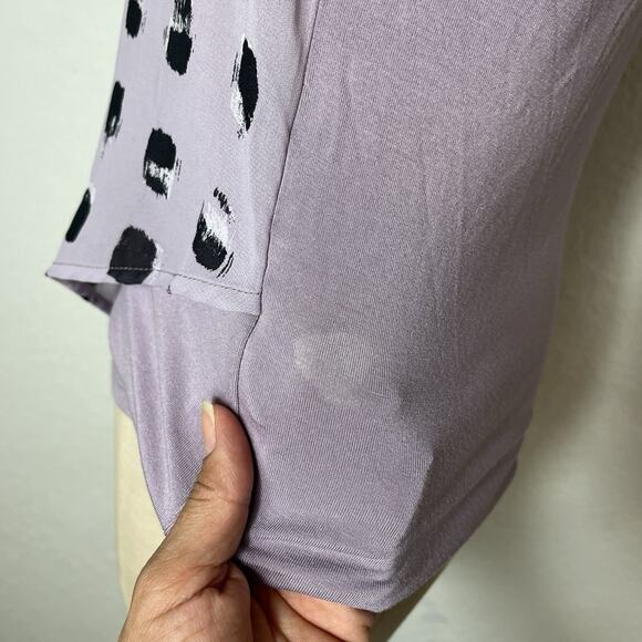 Reitmans Lavender Blouse pullover Size XS asymmetrical shell at front cap sleeve - Picture 8 of 9